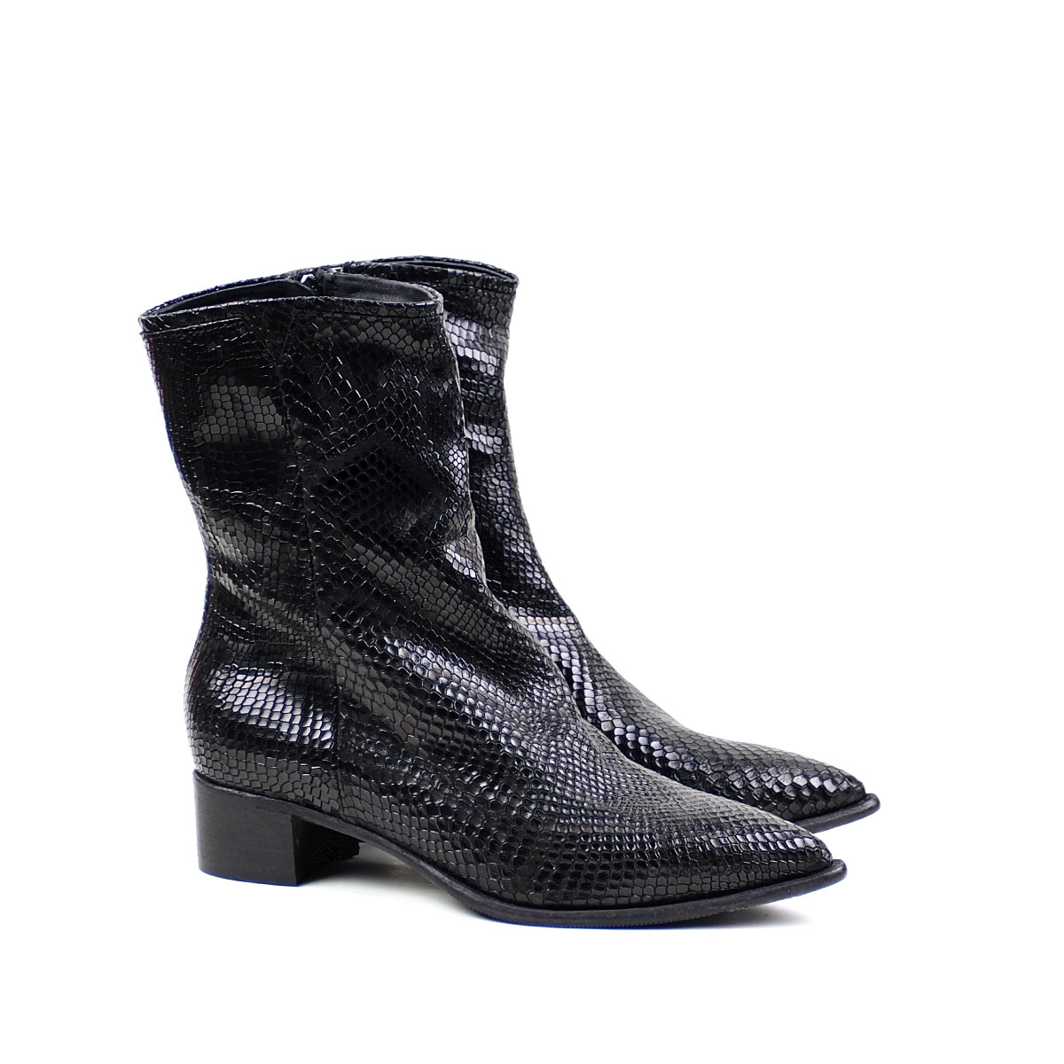 History Stiefelette Schlange schwarz