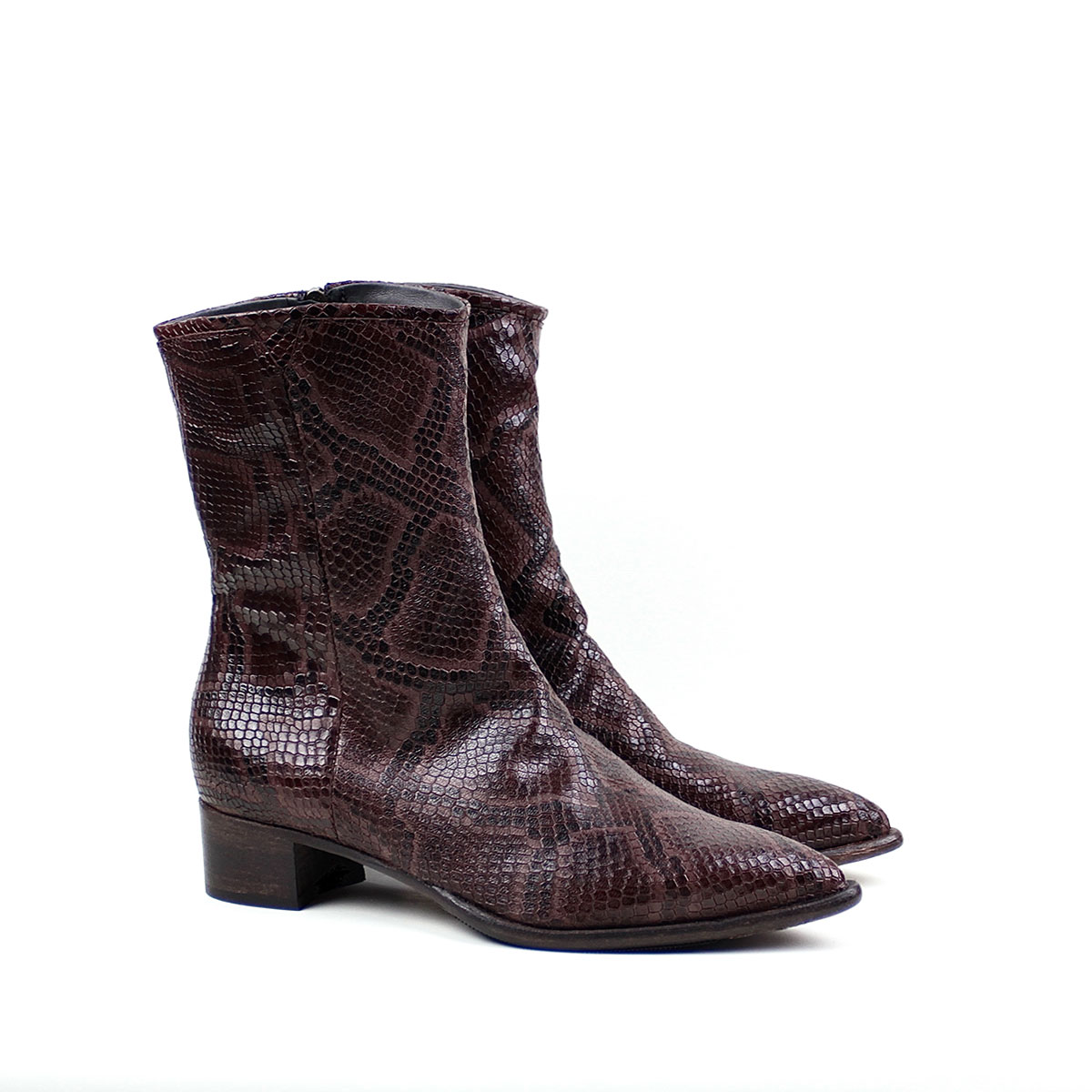 History Stiefelette Schlange braun